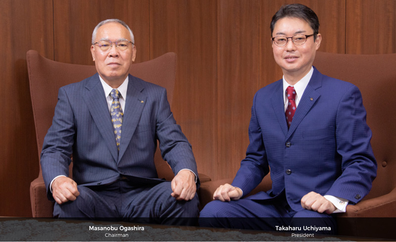 Maruyama's Chairman Masanobu Ogashira and President Takaharu Uchiyama